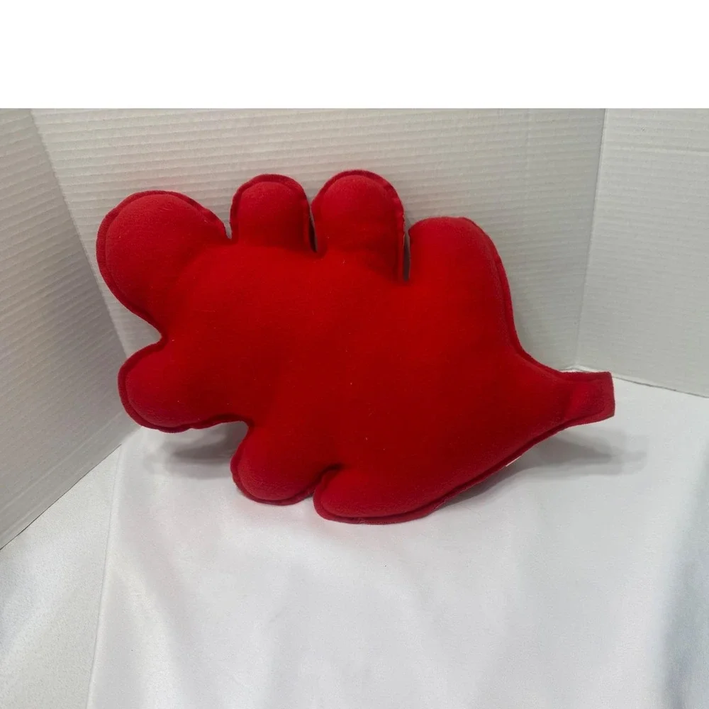Red Oak Leaf Shaped Plush Pillow Decorative Accent Fall Autumn